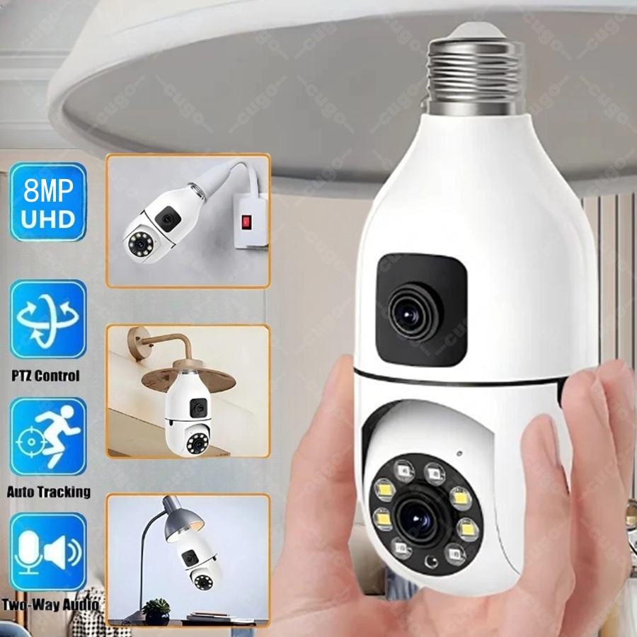 Home Cinema Outdoor - Caméra de surveillance avec ampoule E27,