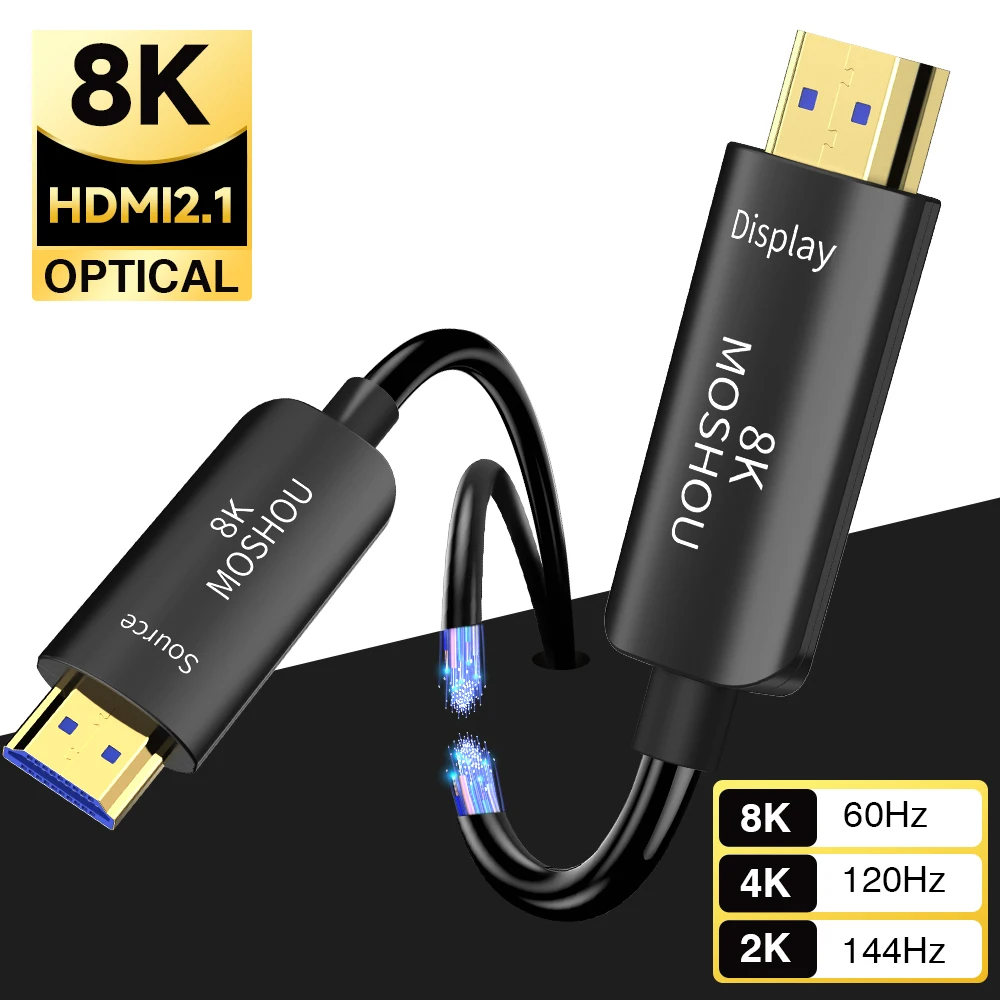 Hdmi Arc Cable - MOSHOU 8K fibre optique HDMI 2.1