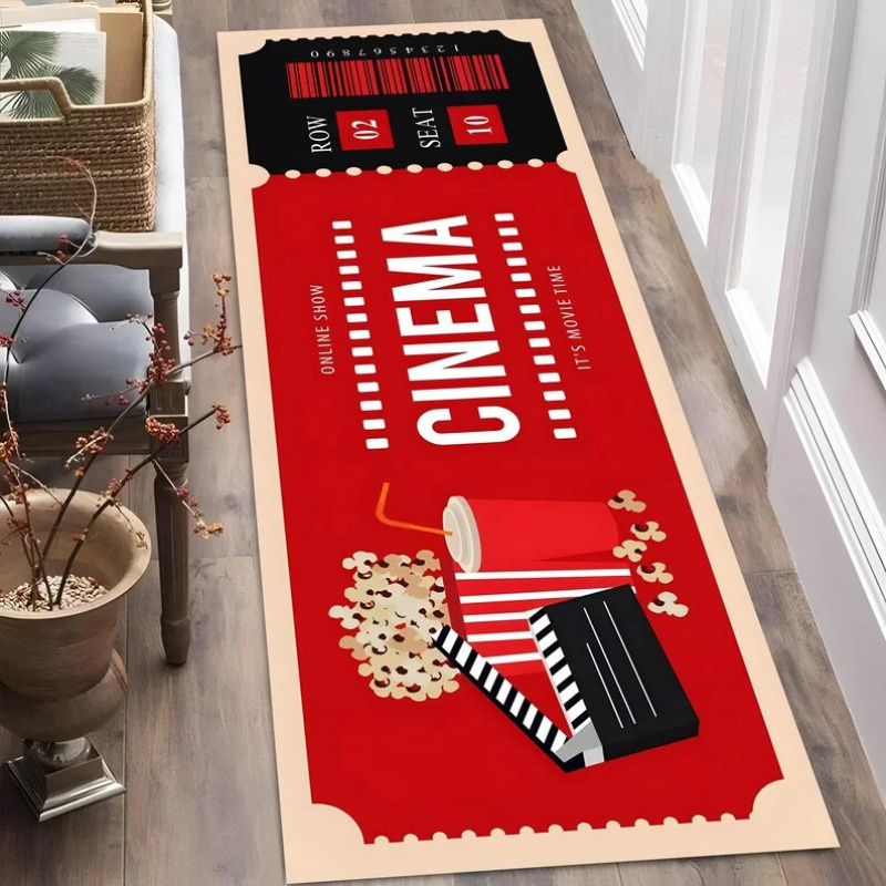 Home Cinema Tickets - Tapis décoratif vintage à motif de