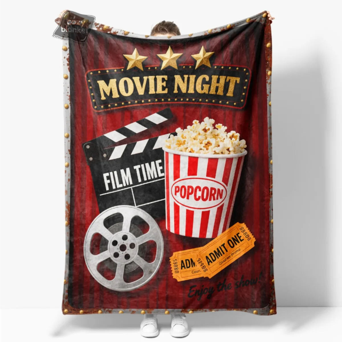Home Cinema Tickets - Couverture rétro pour soirées cinéma, motif