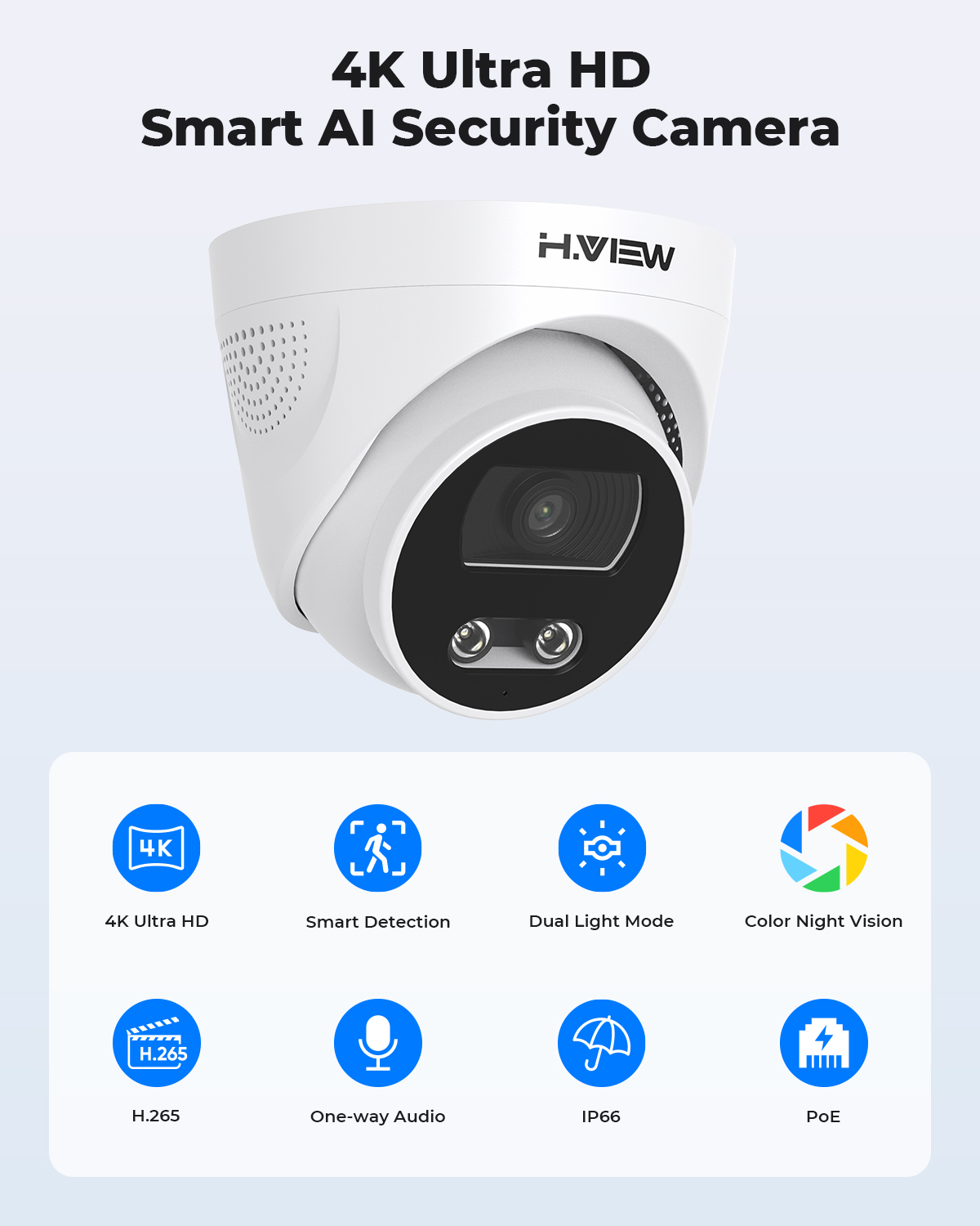 H.View – caméra Ip Poe 8Mp, dé - Home Cinema Outdoor avis et prix