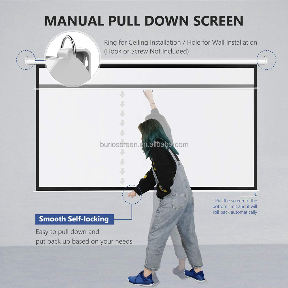 Écran de projection manuel à d - Home Cinema Projector Screen avis et prix
