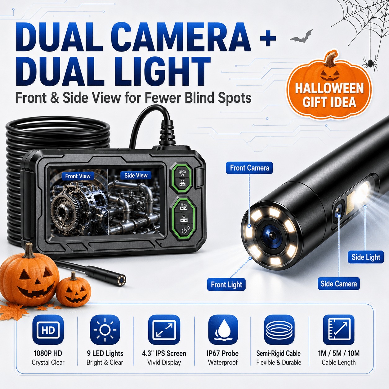 Endoscope à double caméra avec - Home Cinema Led avis et prix