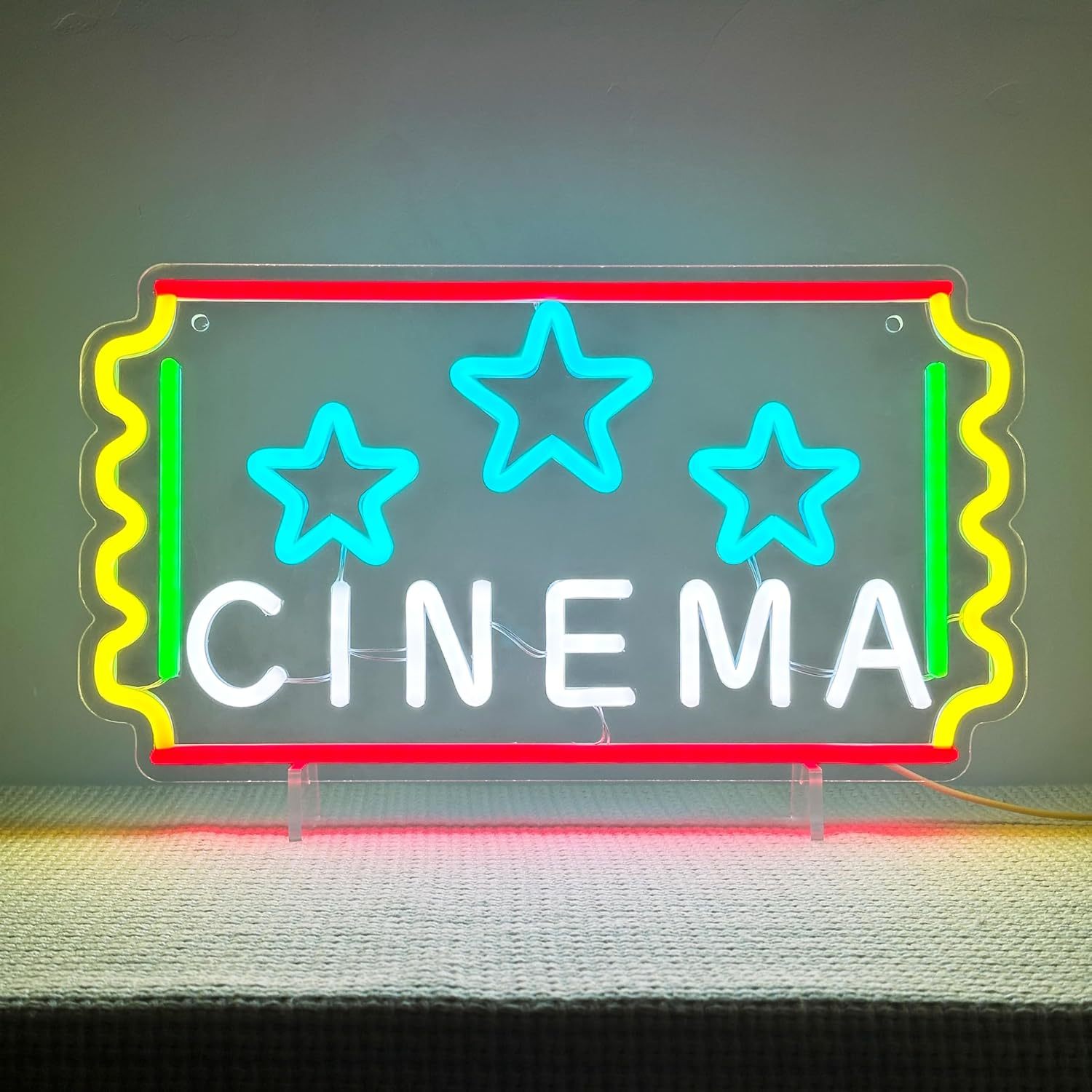Enseigne néon LED colorée en f - Home Cinema Tickets avis et prix
